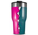 WraptorSkinz Skin Wrap compatible with 2017 and newer RTIC Tumblers 30oz Ripped Colors Hot Pink Seafoam Green (TUMBLER NOT INCLUDED)