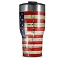 WraptorSkinz Skin Wrap compatible with 2017 and newer RTIC Tumblers 30oz Painted Faded and Cracked USA American Flag (TUMBLER NOT INCLUDED)