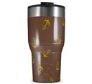 WraptorSkinz Skin Wrap compatible with 2017 and newer RTIC Tumblers 30oz Anchors Away Chocolate Brown (TUMBLER NOT INCLUDED)