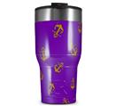 WraptorSkinz Skin Wrap compatible with 2017 and newer RTIC Tumblers 30oz Anchors Away Purple (TUMBLER NOT INCLUDED)