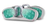 Decal Style Vinyl Skin Wrap 2 Pack for Nooz Glasses Rectangle Case Triangle Mosaic Seafoam Green  (NOOZ NOT INCLUDED)