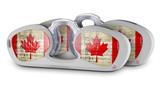 Decal Style Vinyl Skin Wrap 2 Pack for Nooz Glasses Rectangle Case Painted Faded and Cracked Canadian Canada Flag  (NOOZ NOT INCLUDED)