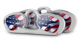 Decal Style Vinyl Skin Wrap 2 Pack for Nooz Glasses Rectangle Case Ole Glory Bald Eagle  (NOOZ NOT INCLUDED)