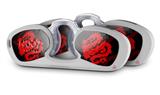 Decal Style Vinyl Skin Wrap 2 Pack for Nooz Glasses Rectangle Case Oriental Dragon Red on Black  (NOOZ NOT INCLUDED)