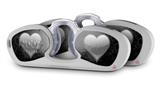 Decal Style Vinyl Skin Wrap 2 Pack for Nooz Glasses Rectangle Case Glass Heart Grunge Gray  (NOOZ NOT INCLUDED)