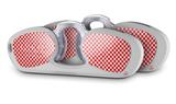 Decal Style Vinyl Skin Wrap 2 Pack for Nooz Glasses Rectangle Case Checkered Canvas Red and White  (NOOZ NOT INCLUDED)