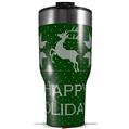 Skin Wrap Decal for 2017 RTIC Tumblers 40oz Ugly Holiday Christmas Sweater - Happy Holidays Sweater Green 01 (TUMBLER NOT INCLUDED)