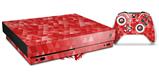 Skin Wrap compatible with XBOX One X Console and Controller Triangle Mosaic Red