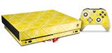 Skin Wrap compatible with XBOX One X Console and Controller Wavey Yellow