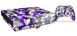 Skin Wrap compatible with XBOX One X Console and Controller Sexy Girl Silhouette Camo Purple