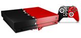 Skin Wrap compatible with XBOX One X Console and Controller Ripped Colors Black Red