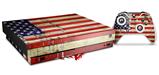 Skin Wrap compatible with XBOX One X Console and Controller Painted Faded and Cracked USA American Flag