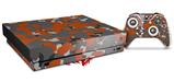 Skin Wrap compatible with XBOX One X Console and Controller WraptorCamo Old School Camouflage Camo Orange Burnt