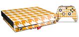 Skin Wrap compatible with XBOX One X Console and Controller Houndstooth Orange