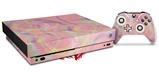 Skin Wrap compatible with XBOX One X Console and Controller Neon Swoosh on Pink