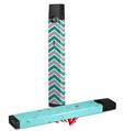 Skin Decal Wrap 2 Pack for Juul Vapes Zig Zag Teal and Gray JUUL NOT INCLUDED
