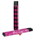 Skin Decal Wrap 2 Pack for Juul Vapes Houndstooth Hot Pink on Black JUUL NOT INCLUDED