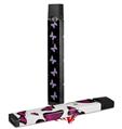 Skin Decal Wrap 2 Pack for Juul Vapes Pastel Butterflies Purple on Black JUUL NOT INCLUDED