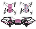 Skin Decal Wrap 2 Pack for DJI Ryze Tello Drone Zig Zag Pinks DRONE NOT INCLUDED