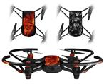 Skin Decal Wrap 2 Pack for DJI Ryze Tello Drone Flaming Fire Skull Orange DRONE NOT INCLUDED