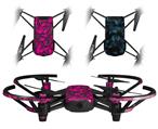 Skin Decal Wrap 2 Pack for DJI Ryze Tello Drone Scattered Skulls Hot Pink DRONE NOT INCLUDED