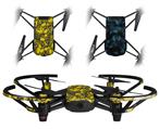 Skin Decal Wrap 2 Pack for DJI Ryze Tello Drone Scattered Skulls Yellow DRONE NOT INCLUDED