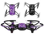 Skin Decal Wrap 2 Pack for DJI Ryze Tello Drone Scattered Skulls Purple DRONE NOT INCLUDED