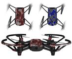 Skin Decal Wrap 2 Pack for DJI Ryze Tello Drone HEX Mesh Camo 01 Red DRONE NOT INCLUDED