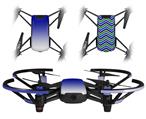 Skin Decal Wrap 2 Pack for DJI Ryze Tello Drone Smooth Fades White Blue DRONE NOT INCLUDED