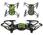 Skin Decal Wrap 2 Pack for DJI Ryze Tello Drone WraptorCamo Old School Camouflage Camo Lime Green DRONE NOT INCLUDED