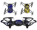 Skin Decal Wrap 2 Pack for DJI Ryze Tello Drone WraptorCamo Old School Camouflage Camo Blue Royal DRONE NOT INCLUDED