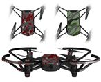 Skin Decal Wrap 2 Pack for DJI Ryze Tello Drone WraptorCamo Old School Camouflage Camo Red Dark DRONE NOT INCLUDED