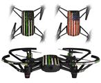Skin Decal Wrap 2 Pack for DJI Ryze Tello Drone Painted Faded and Cracked Green Line USA American Flag DRONE NOT INCLUDED