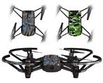 Skin Decal Wrap 2 Pack for DJI Ryze Tello Drone WraptorCamo Grassy Marsh Camo Neon Blue DRONE NOT INCLUDED