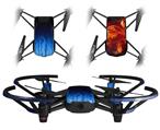 Skin Decal Wrap 2 Pack for DJI Ryze Tello Drone Fire Blue DRONE NOT INCLUDED