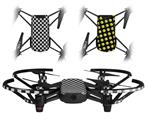 Skin Decal Wrap 2 Pack for DJI Ryze Tello Drone Checkered Canvas Black and White DRONE NOT INCLUDED