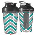Decal Style Skin Wrap works with Blender Bottle 20oz Zig Zag Teal and Gray (BOTTLE NOT INCLUDED)