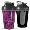 Decal Style Skin Wrap works with Blender Bottle 20oz Flaming Fire Skull Hot Pink Fuchsia (BOTTLE NOT INCLUDED)