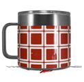 Skin Decal Wrap for Yeti Coffee Mug 14oz Squared Red Dark - 14 oz CUP NOT INCLUDED by WraptorSkinz
