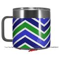 Skin Decal Wrap for Yeti Coffee Mug 14oz Zig Zag Blue Green - 14 oz CUP NOT INCLUDED by WraptorSkinz