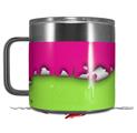 Skin Decal Wrap for Yeti Coffee Mug 14oz Ripped Colors Hot Pink Neon Green - 14 oz CUP NOT INCLUDED by WraptorSkinz