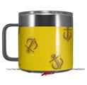 Skin Decal Wrap for Yeti Coffee Mug 14oz Anchors Away Yellow - 14 oz CUP NOT INCLUDED by WraptorSkinz