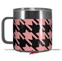 Skin Decal Wrap for Yeti Coffee Mug 14oz Houndstooth Pink on Black - 14 oz CUP NOT INCLUDED by WraptorSkinz
