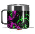 Skin Decal Wrap for Yeti Coffee Mug 14oz Twisted Garden Green and Hot Pink - 14 oz CUP NOT INCLUDED by WraptorSkinz