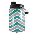 Skin Decal Wrap for Yeti Half Gallon Jug Zig Zag Teal and Gray - JUG NOT INCLUDED by WraptorSkinz
