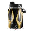 Skin Decal Wrap for Yeti Half Gallon Jug Metal Flames Yellow - JUG NOT INCLUDED by WraptorSkinz