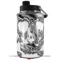 Skin Decal Wrap for Yeti 1 Gallon Jug Chrome Skull on White - JUG NOT INCLUDED by WraptorSkinz