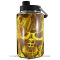 Skin Decal Wrap for Yeti 1 Gallon Jug Flaming Fire Skull Yellow - JUG NOT INCLUDED by WraptorSkinz