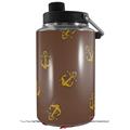 Skin Decal Wrap for Yeti 1 Gallon Jug Anchors Away Chocolate Brown - JUG NOT INCLUDED by WraptorSkinz