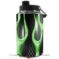 Skin Decal Wrap for Yeti 1 Gallon Jug Metal Flames Green - JUG NOT INCLUDED by WraptorSkinz